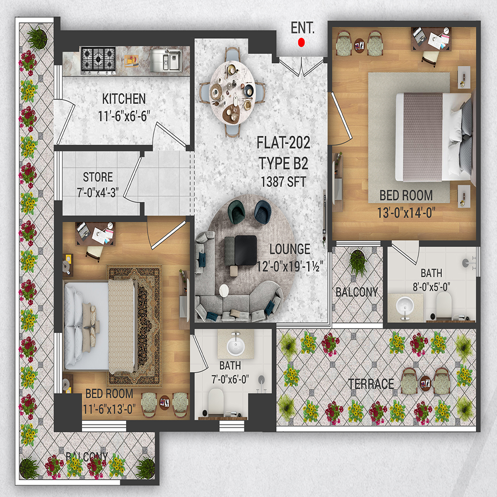 2 Bedroom apartment Type B-2