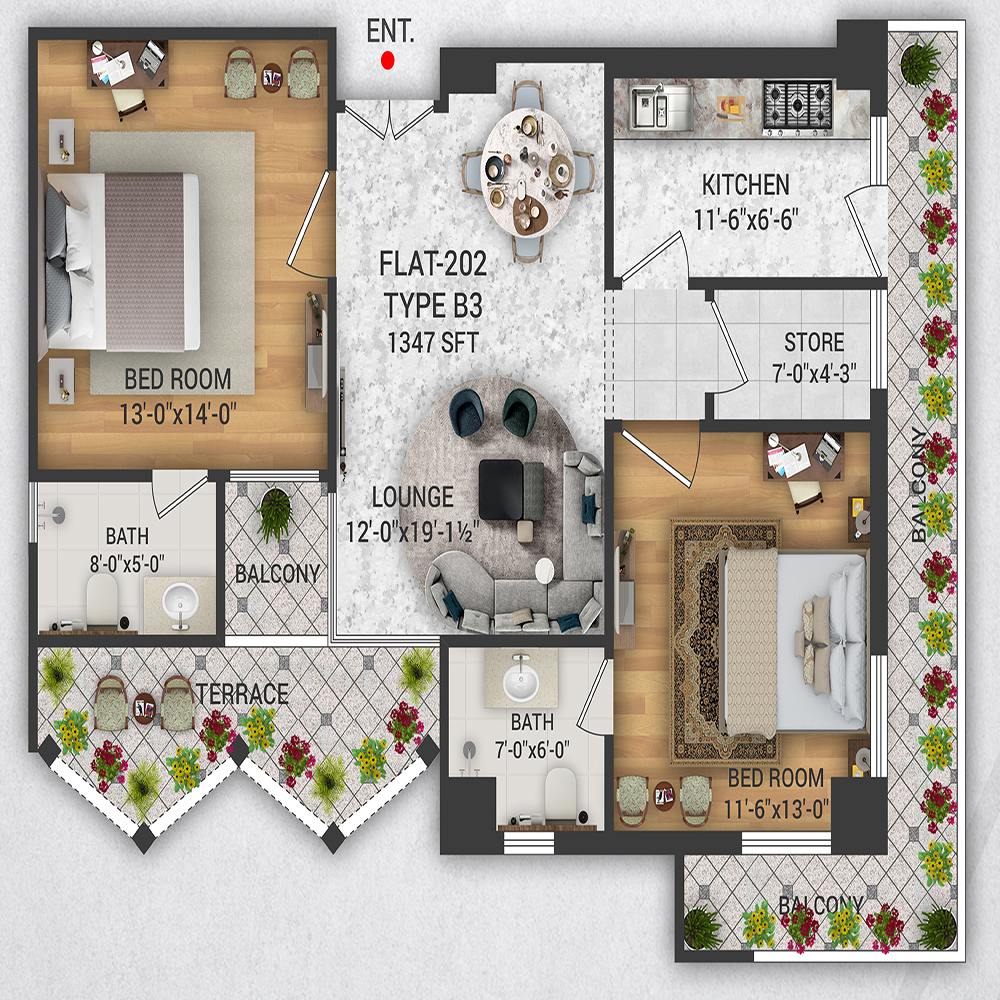 2 Bedroom Apartment type-B3